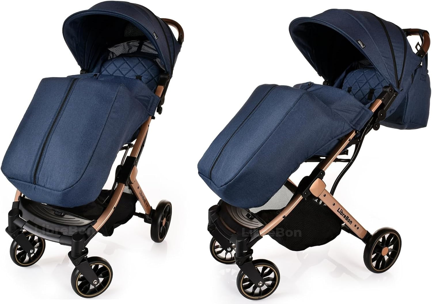 Lightweight Travel Stroller One Hand Fold Compact Buggy with Rain Cover