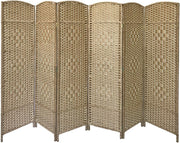 6 Panel Natural Wicker Folding Room Divider Screen Privacy Partition Home Office