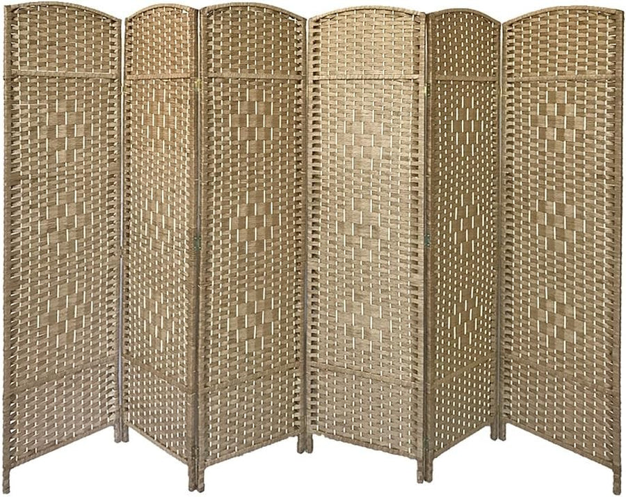 6 Panel Natural Wicker Folding Room Divider Screen Privacy Partition Home Office