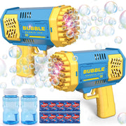 2 Pack Bubble Guns Kids Toy Set with Lights Blue