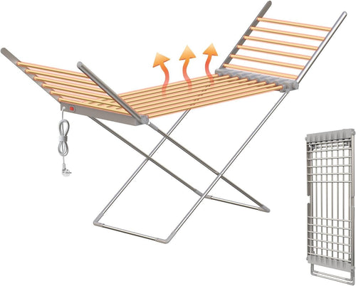 Heated Clothes Airer Foldable Winged 230W Indoor Drying Rack