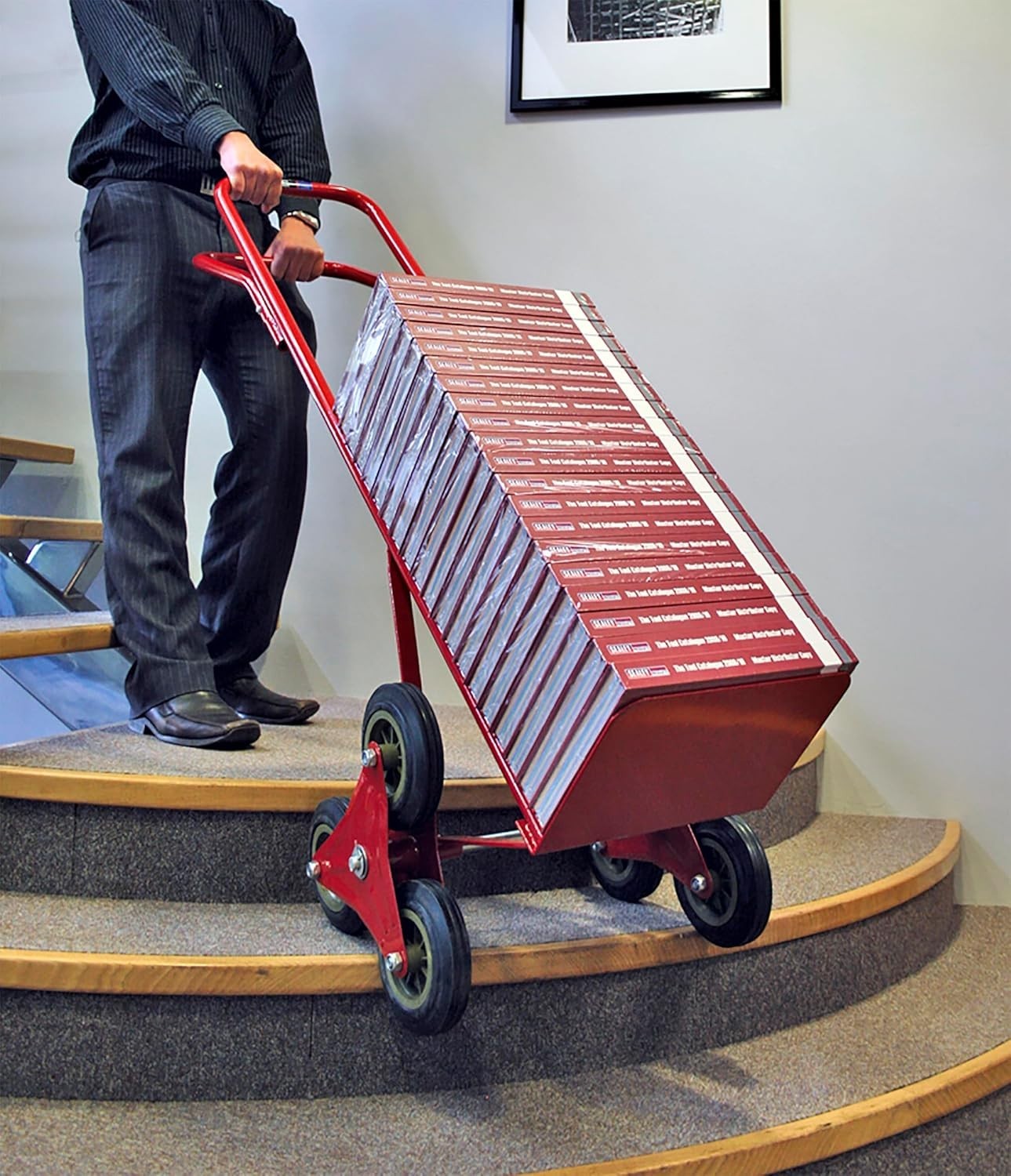 Stair Climbing Sack Truck 150kg Heavy Duty Delivery Hand Cart 165mm Wheels