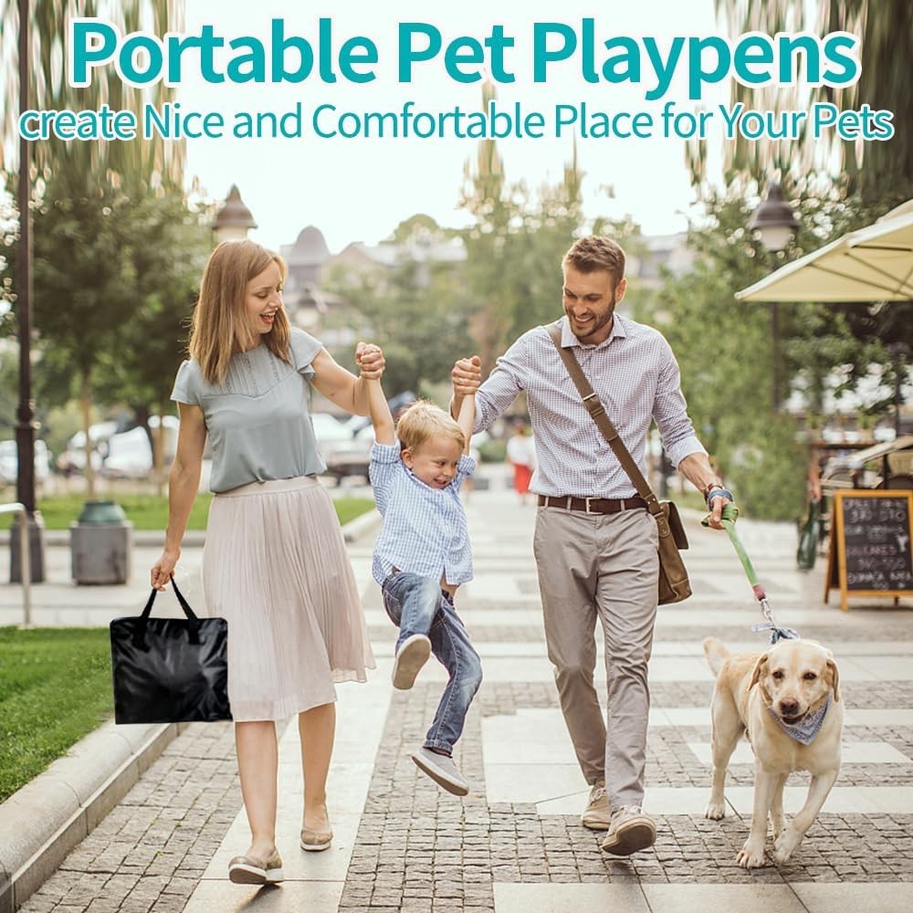 Portable Foldable Pet Playpen Tent – Small Dog Cat Puppy Indoor Outdoor Crate