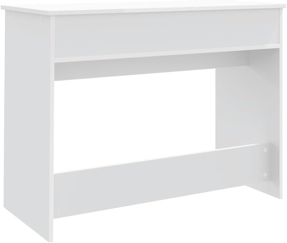 Modern White Makeup Vanity Dressing Table Desk w/ Mirror Storage Engineered Wood