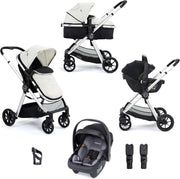 Silver 3in1 Baby Pram Travel System Pushchair i-Size Car Seat