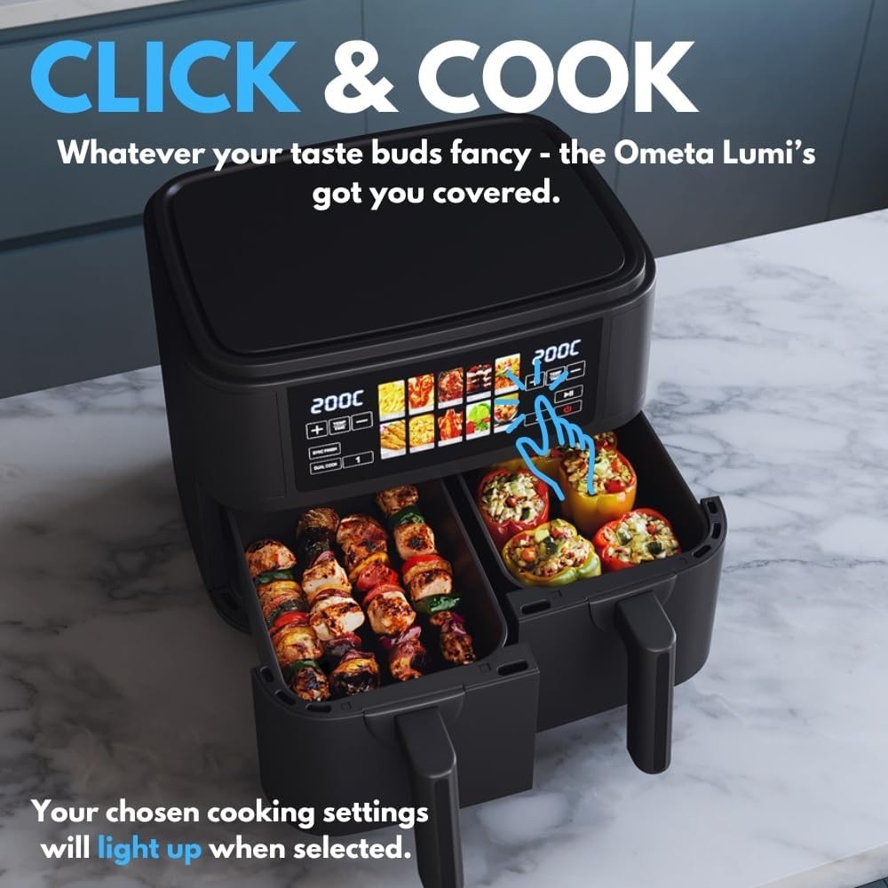 23L Air Fryer Oven Rotisserie Dual Zone Sync Cook Touch LED 10 Presets