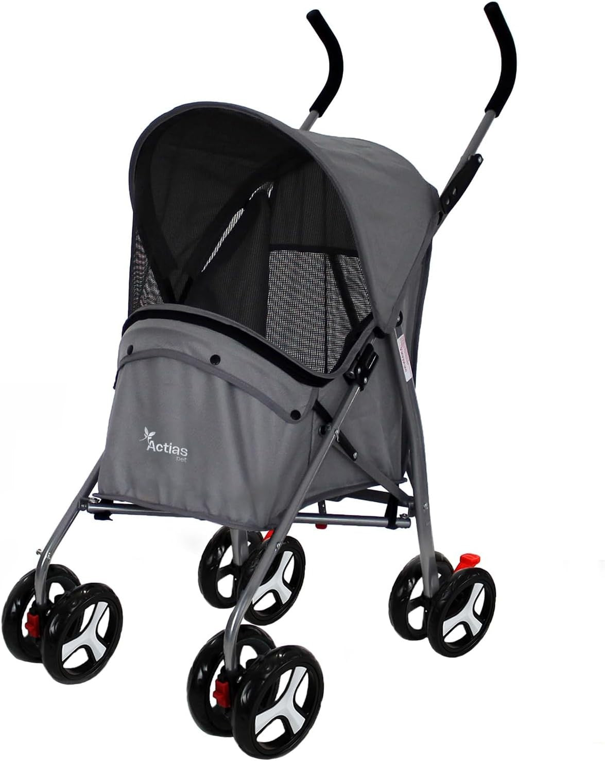 Pet Travel Stroller Dog Cat Pushchair Waterproof Foldable 4 Wheel Grey
