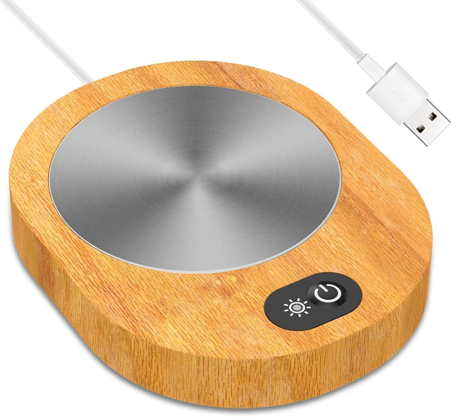 Wood Effect USB Coffee Mug Warmer 55-65°C Desk Heater Plate