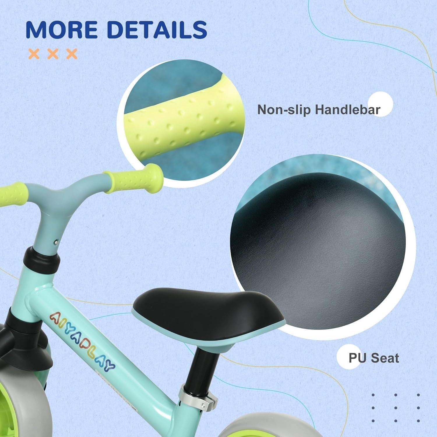 Baby Balance Bike 8 Inch Adjustable Seat Toddler Training Bike 18-48M