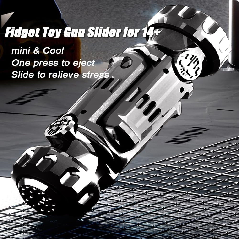 Black Metal Fidget Gun Spinner Foldable Stress Relief Desk Toy