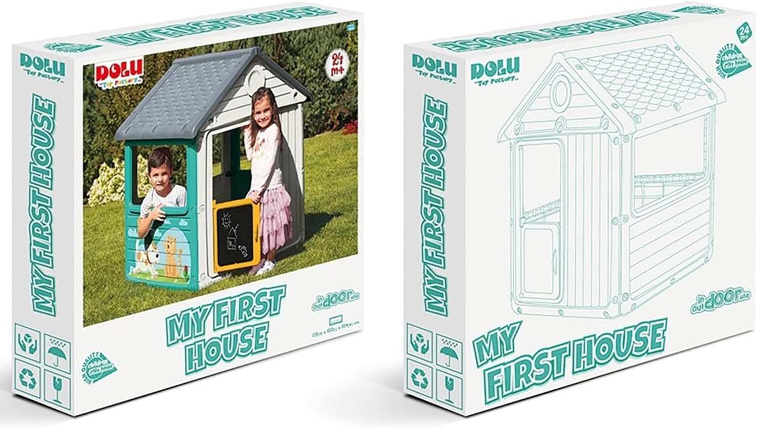 Kids Playhouse Indoor Outdoor Plastic Garden House w Windows
