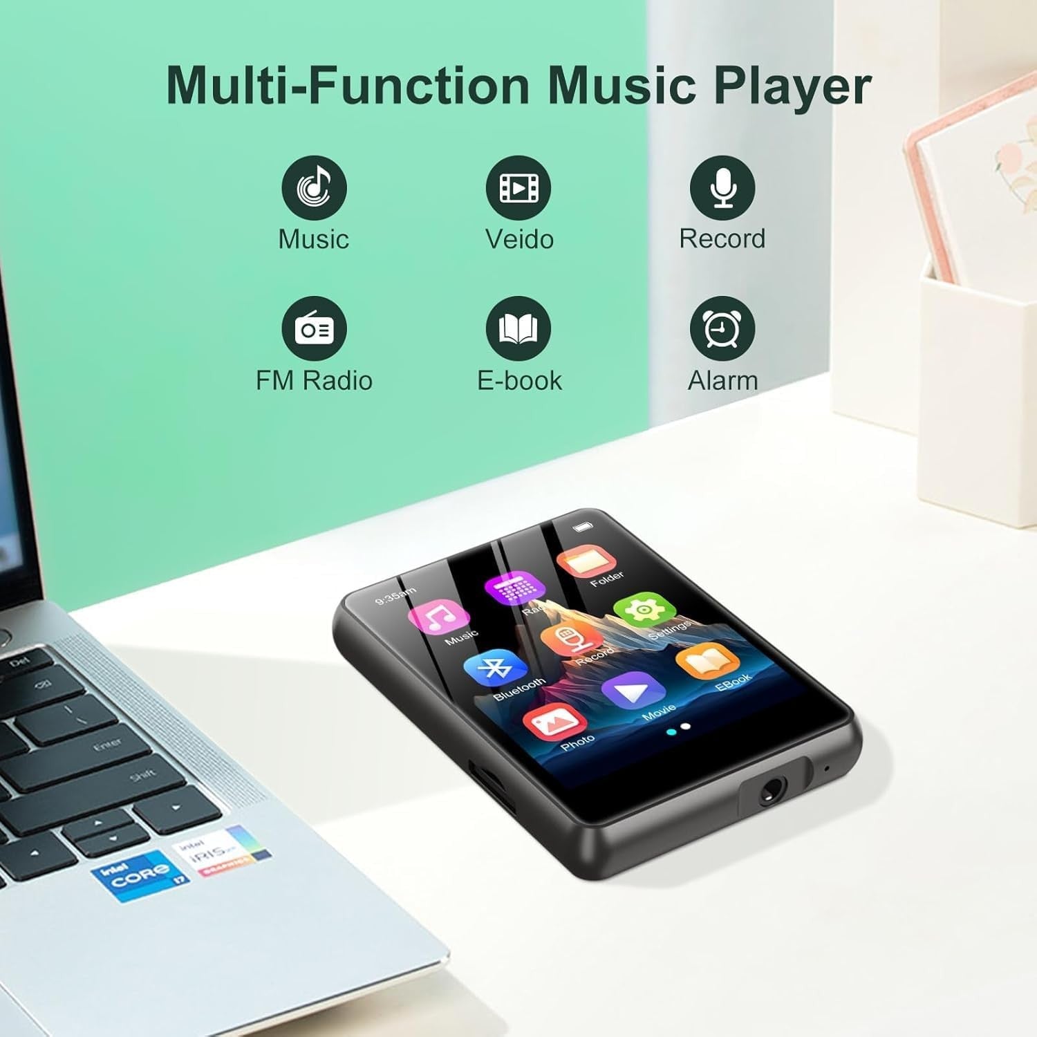 128GB MP3 Player Bluetooth 5.4 2.4" Touchscreen FM HiFi