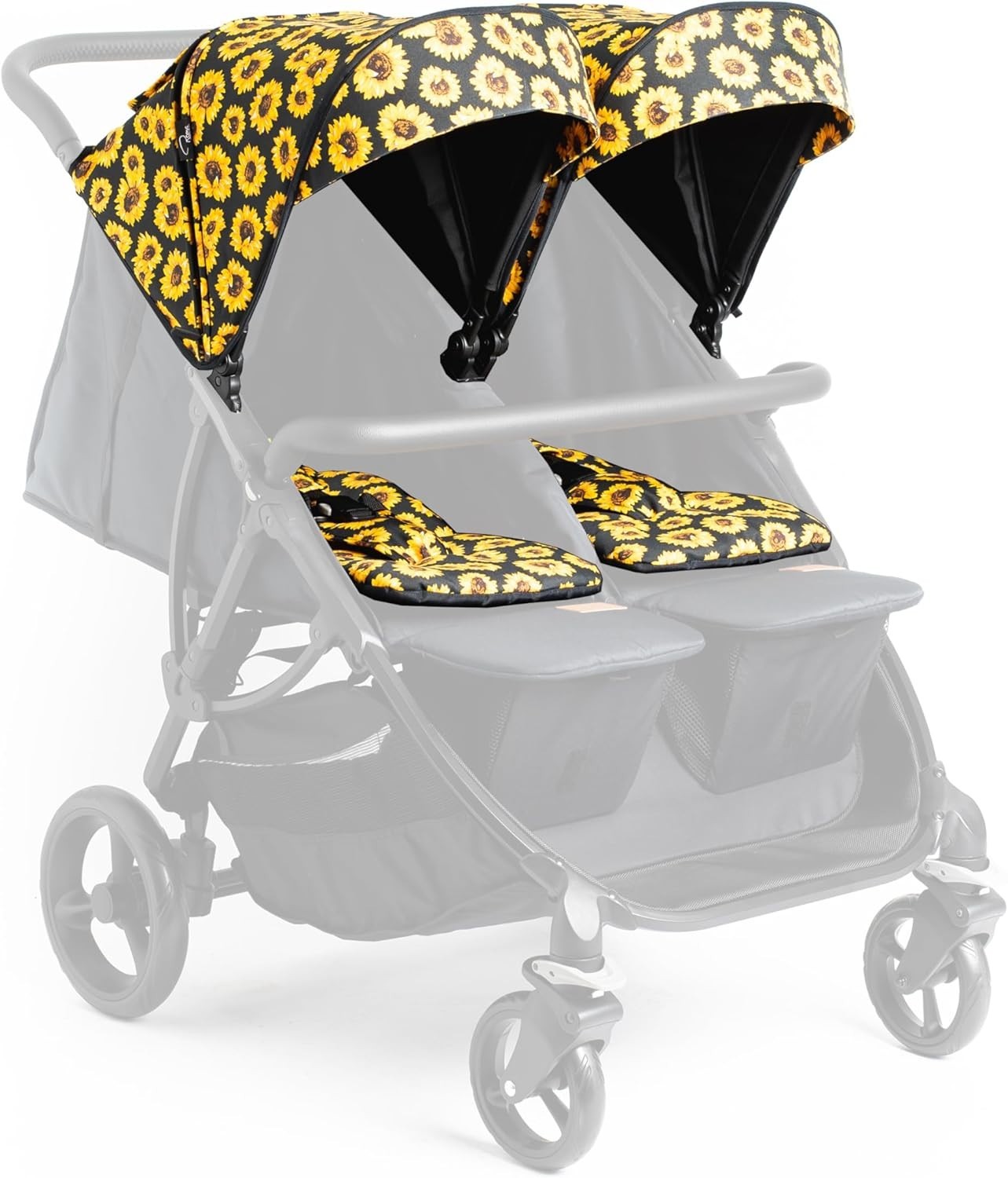 Double Stroller Side by Side Newborn Twin Pushchair 22kg Seats Compact
