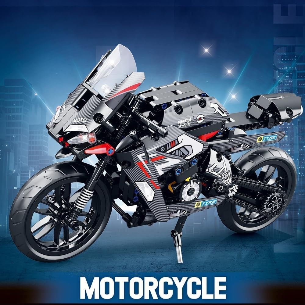486 PCS Motorcycle Building Blocks Toy Kit - Functional, Durable, Educational Gi