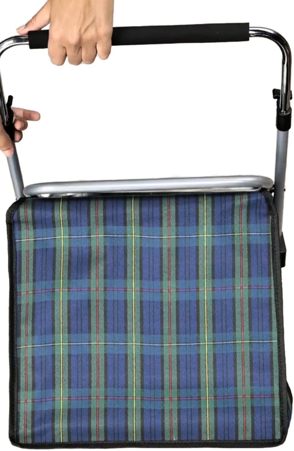 60L 4-Wheel Folding Shopping Trolley Cart Lightweight Steel Frame
