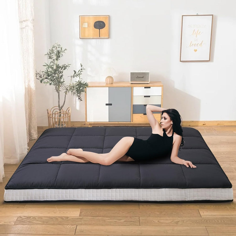 10cm Thick Floor Futon Mattress Single Roll Up Bed Tatami Guest Mat