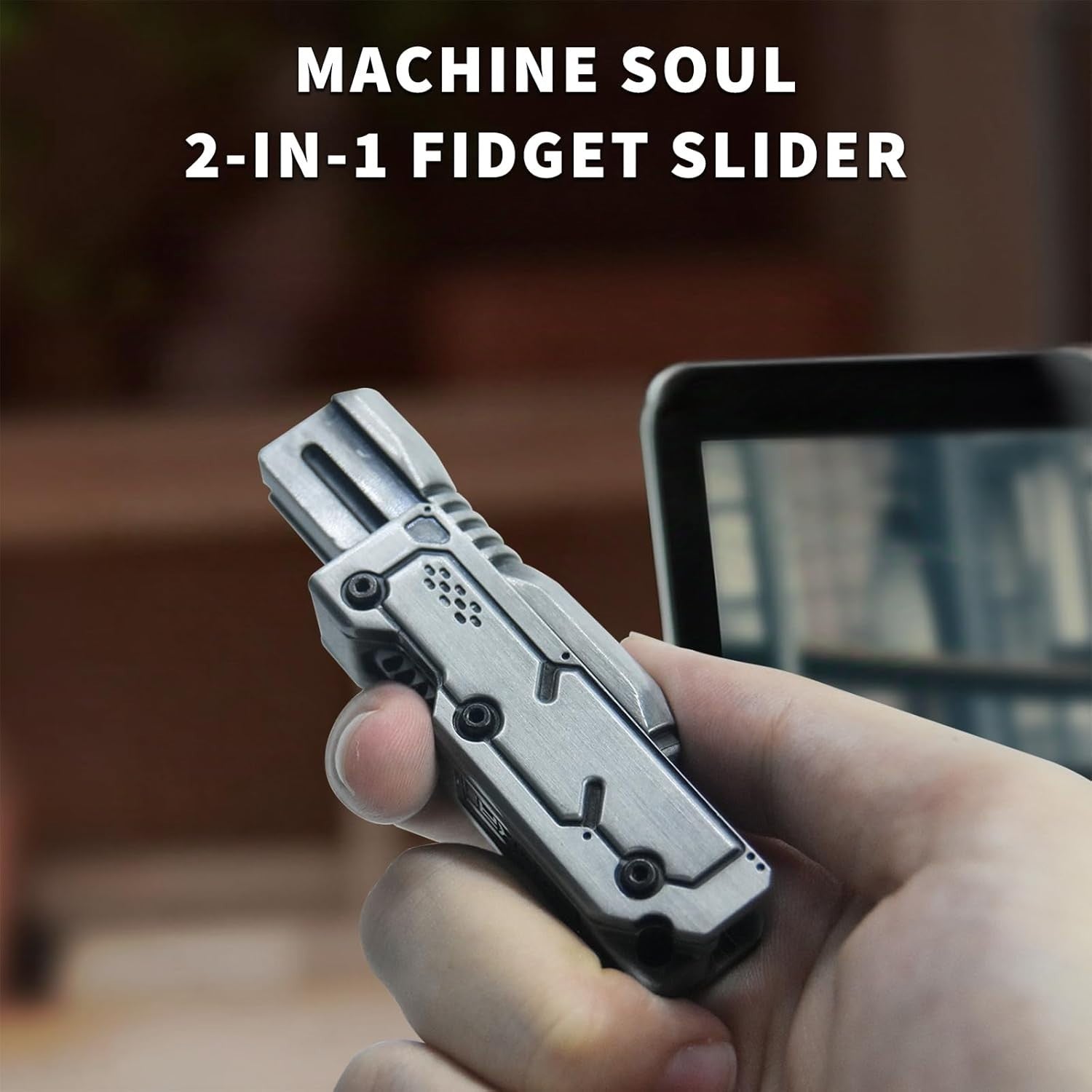 Silver Metal Fidget Slider Ratchet Clicker Magnetic EDC Stress Toy