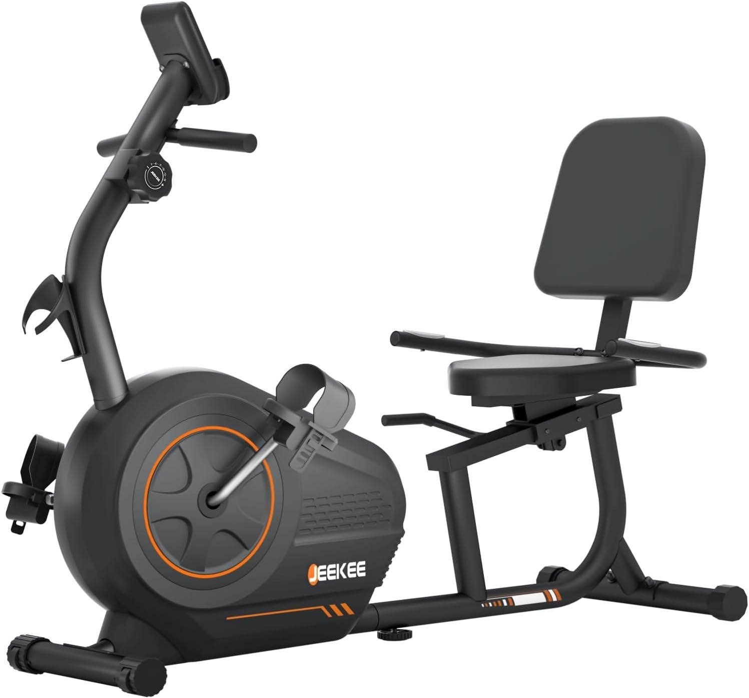 Recumbent Exercise Bike Magnetic 16-Level Heart Rate Adjustable Seat Home Senior