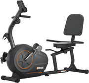 Recumbent Exercise Bike Magnetic 16-Level Heart Rate Adjustable Seat Home Senior