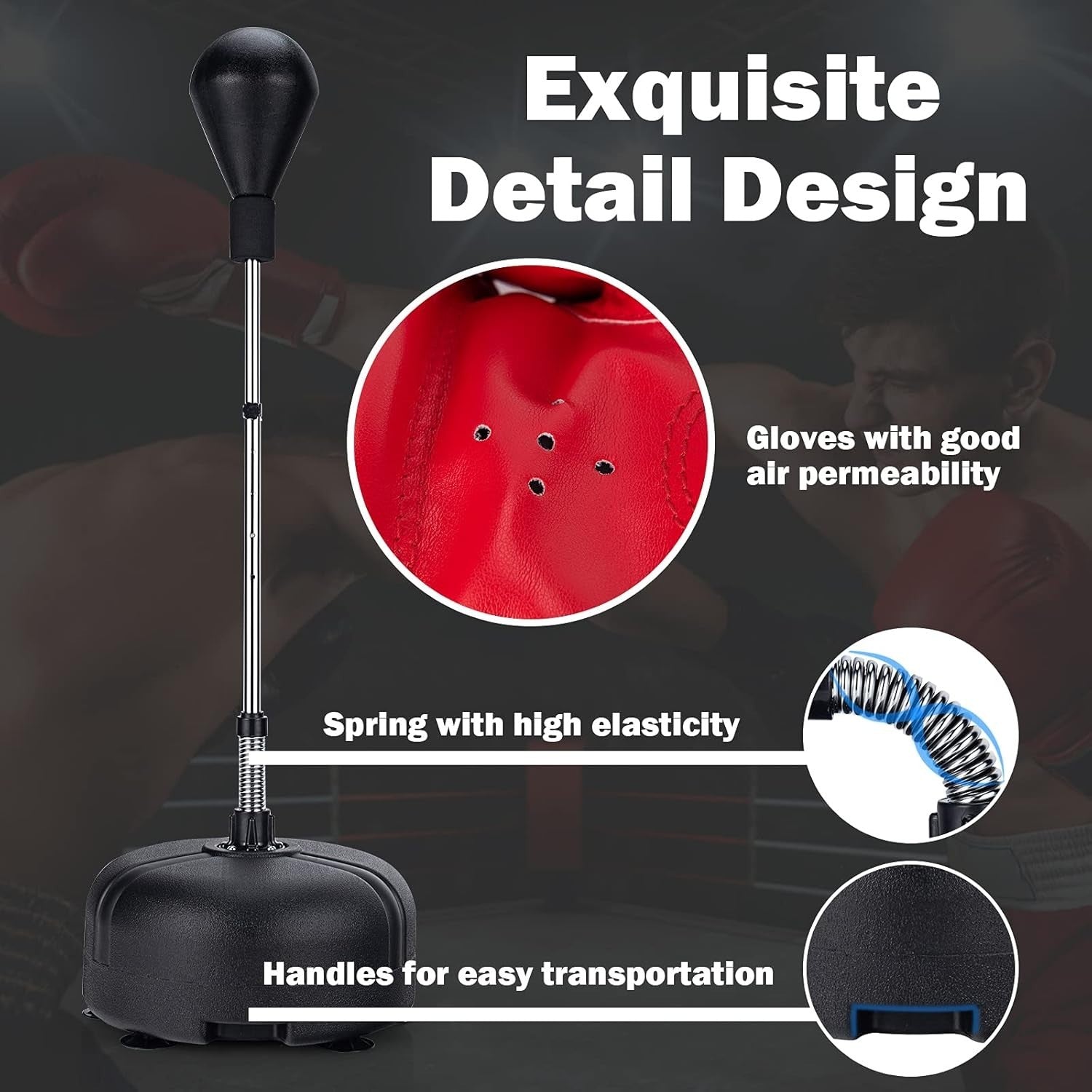 Freestanding Boxing Reflex Bag Adjustable Height Punch Ball Set