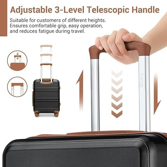 Oversized 32” Checked Spinner Suitcase ABS+PC Hard Shell TSA Lock