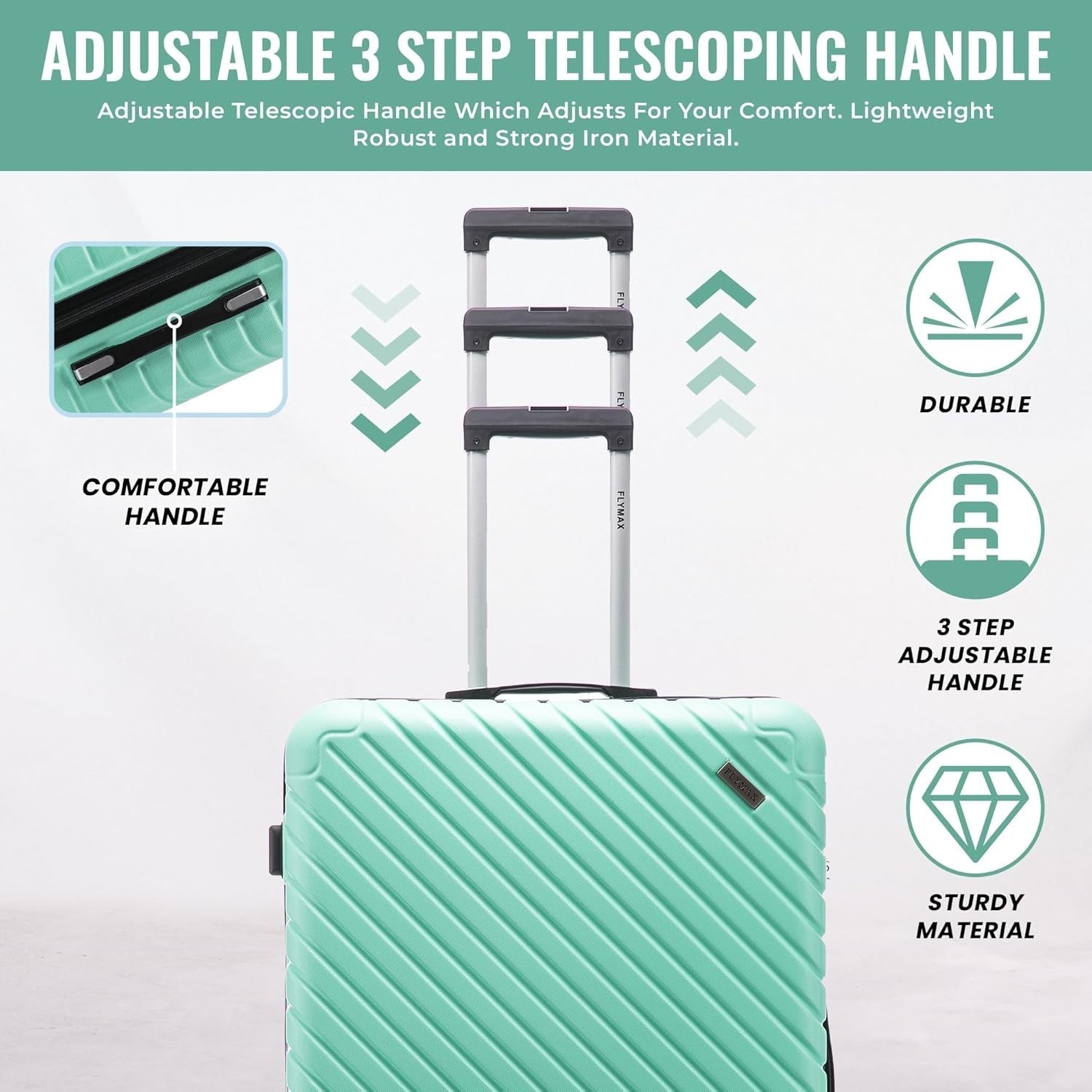 29'' Large Suitcase Hard Shell Lightweight 4 Wheel 100L 3 Digit Lock