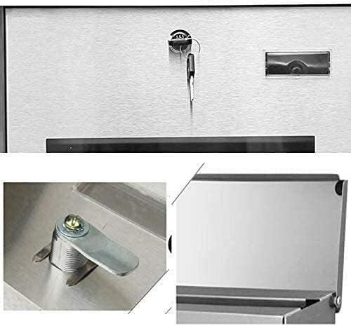 Wall-Mounted Lockable Mailbox Silver Steel Large Design Weatherproof Secure