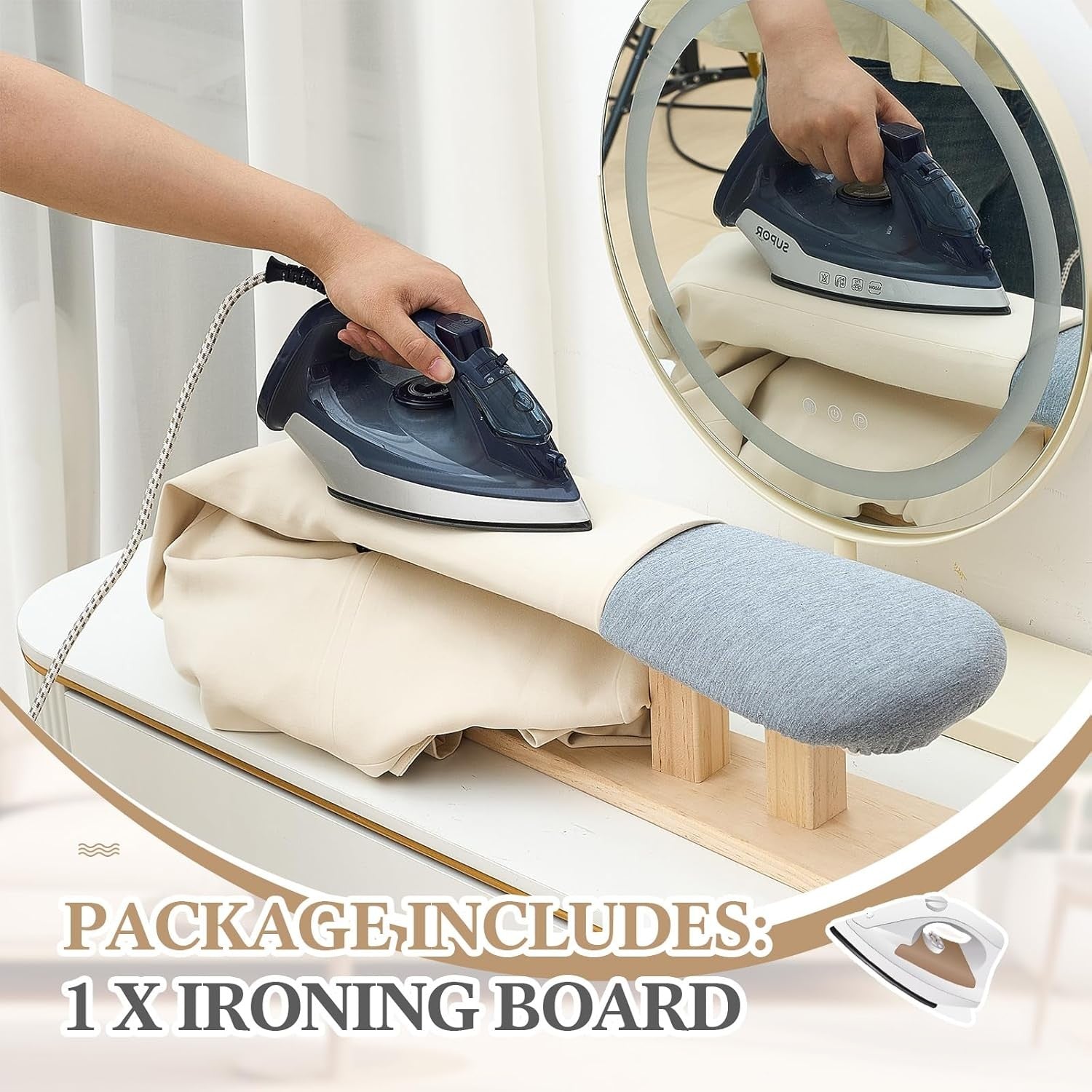 Sleeve Ironing Board Tabletop Padded Tailor Press Compact 57x13cm