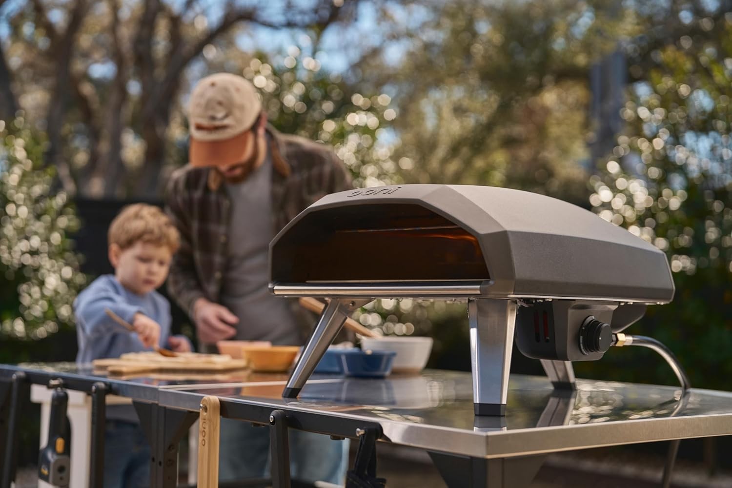 14" Gas Outdoor Pizza Oven Portable Propane Stone Fast Heating Black