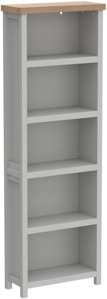 Modern Tall Bookcase with 5 Shelves & Drawer – Oak & Grey Storage Unit