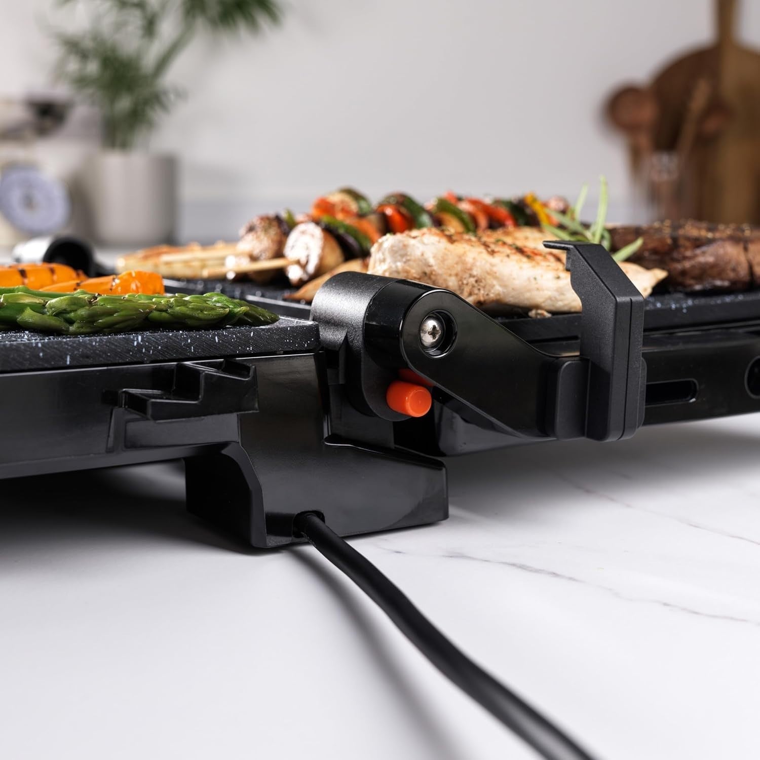 2000W Health Grill & Panini Maker Non-Stick Plates 31.9x34.6cm