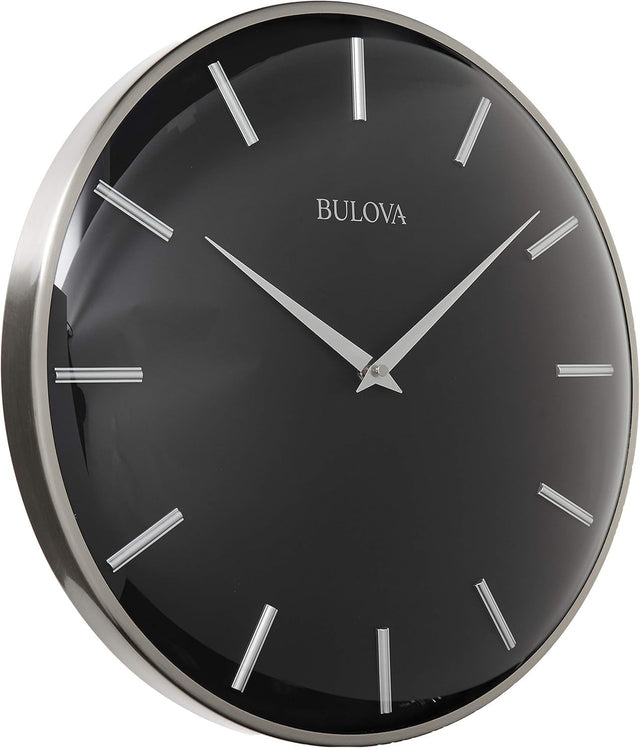 Modern Wall Clock 40cm Black Pewter Finish Quartz Battery Silent Living Room