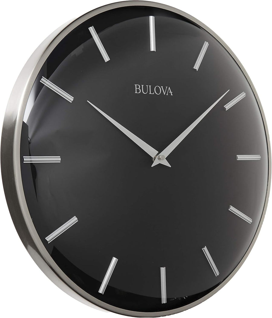 Modern Wall Clock 40cm Black Pewter Finish Quartz Battery Silent Living Room