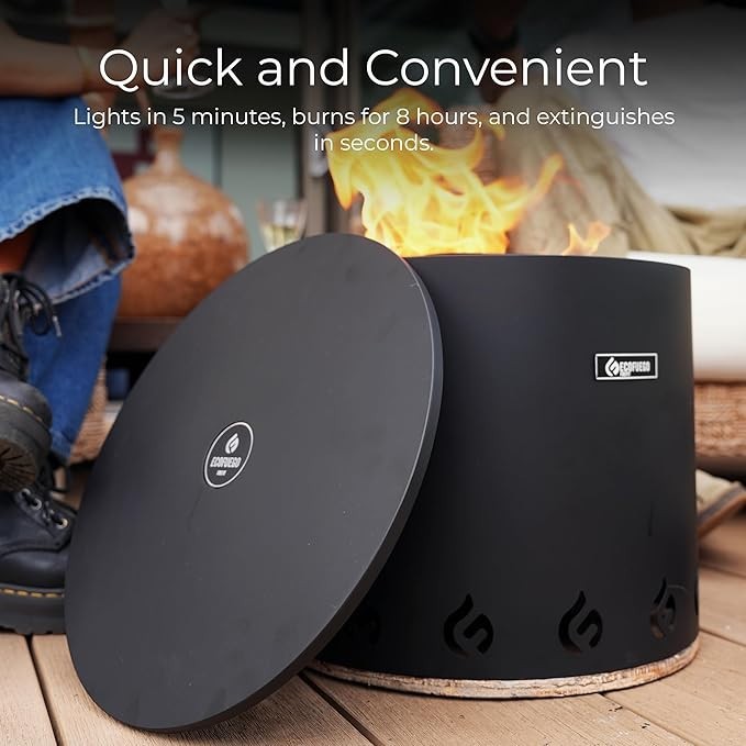 Smokeless Portable Fire Pit Outdoor Indoor Use | Eco-Friendly Wax Fuel