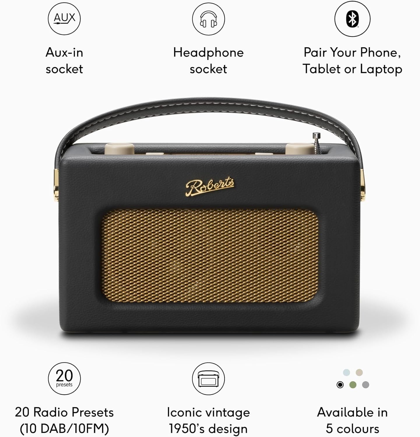 DAB/DAB+ FM Bluetooth Digital Radio Colour Display, Dual Alarm