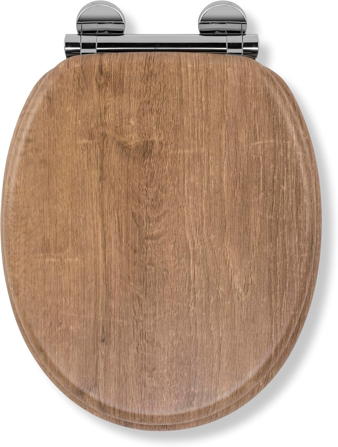 Wooden Toilet Seat Soft Close Quick Release Antibacterial Durable Chrome Hinges
