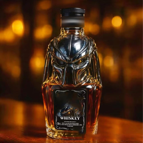 Alien Whiskey Decanter 3D Art Statue Glass Bottle Sci-Fi Monster Bar Display Gif