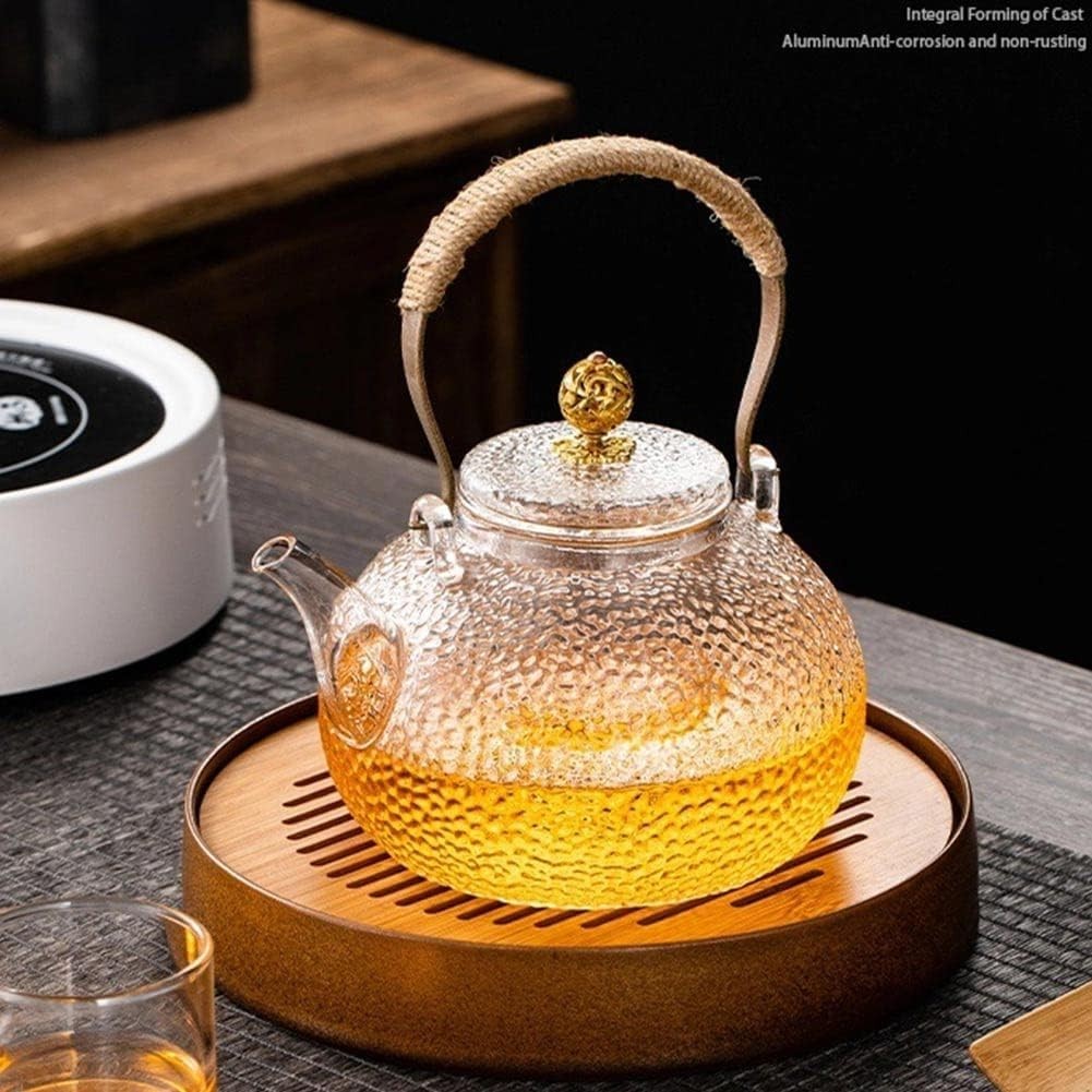 900ml Glass Teapot with Strainer Heat Resistant Stove Safe Tea Pot