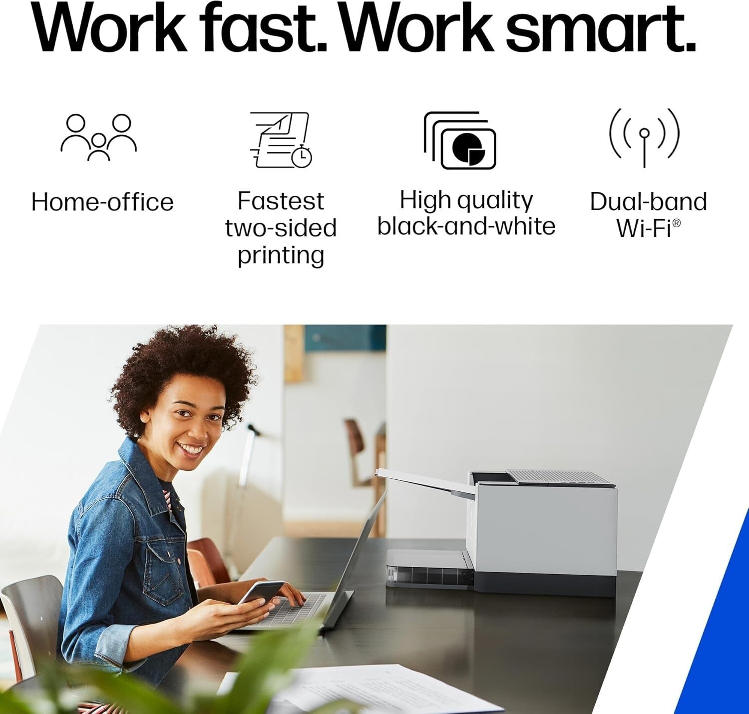 White Mono Laser Printer | Compact Wireless | Duplex | Home Office
