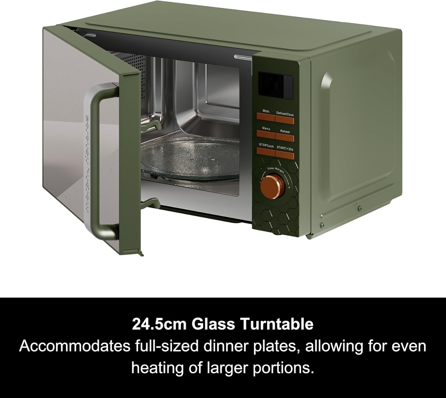 20L 800W Digital Microwave with 6 Power Levels & Defrost Function
