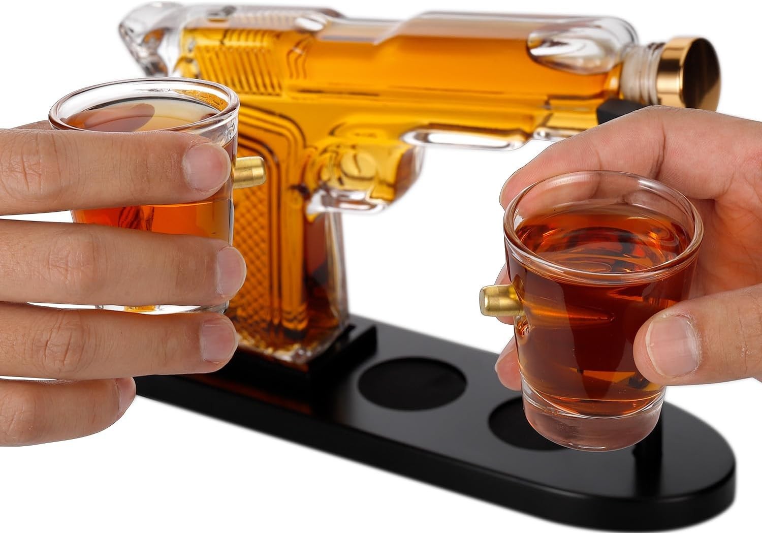 Gun-Shaped Whiskey Decanter Set with 2 Glasses & Opener | 250ml Gift Set