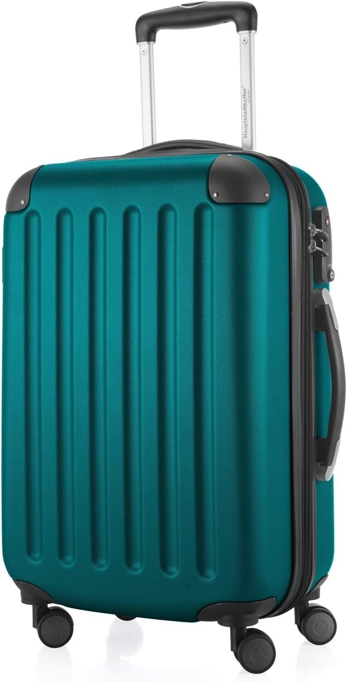 Lightweight 55cm Carry On Suitcase ABS Hard Shell Expandable Spinner 42L