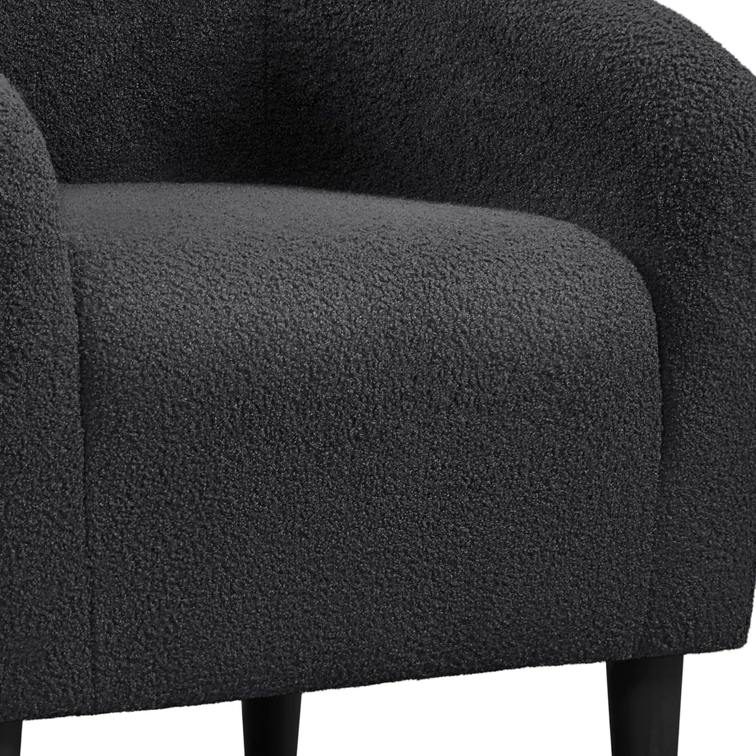 Dark Grey Boucle Tub Chair | Compact Accent Armchair for Living & Office