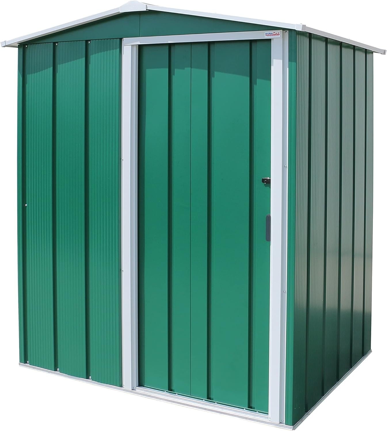 Metal Garden Storage Shed 5x4ft Waterproof Outdoor Tool & Bike Shed Green
