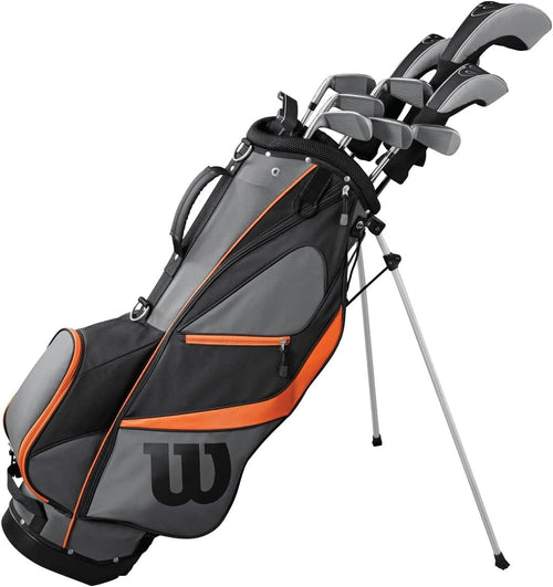 Mens Right Hand Golf Club Set Steel Shafts Driver Irons Putter Stand Bag