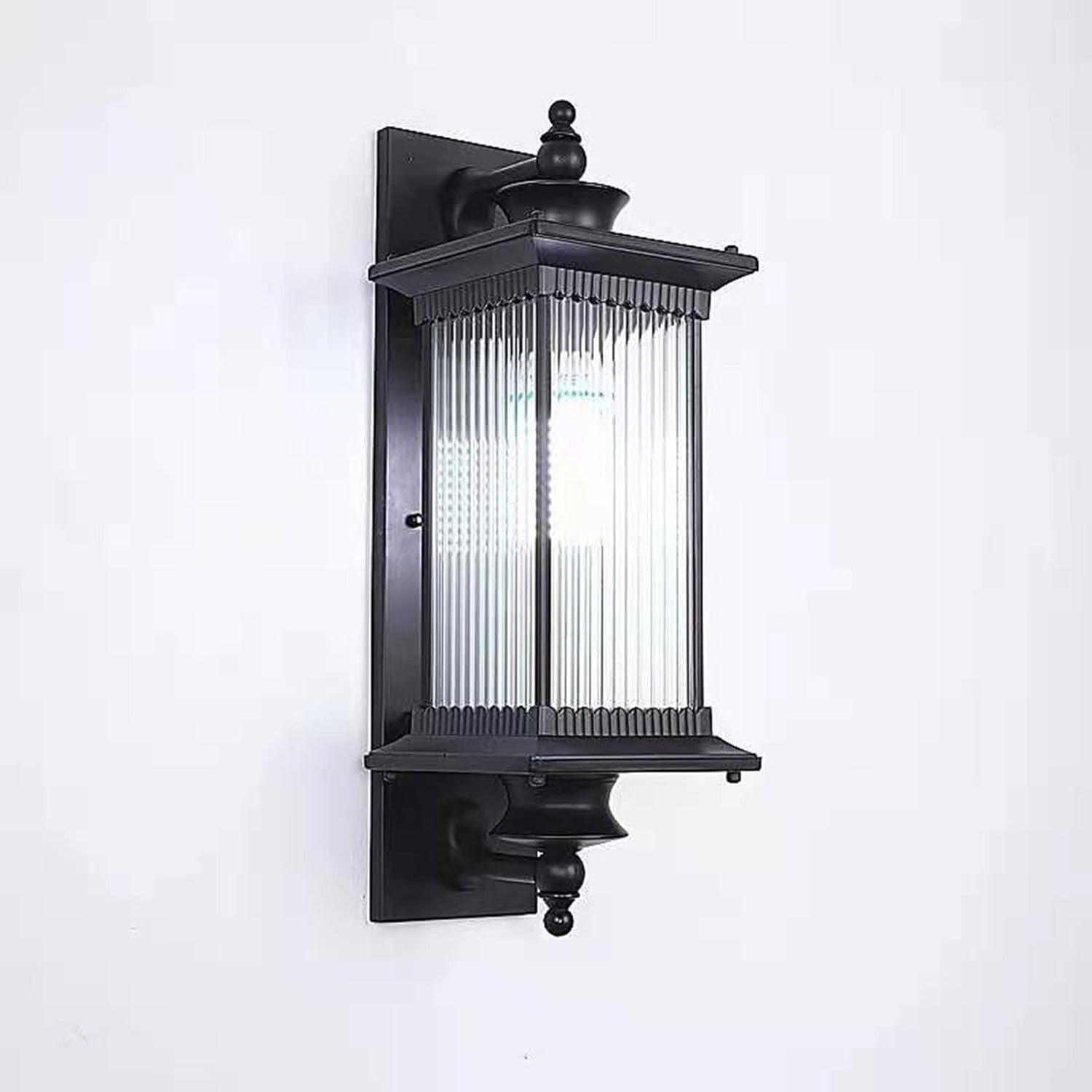 Vintage Outdoor Wall Lantern, Waterproof Black Aluminium, E27 LED Light