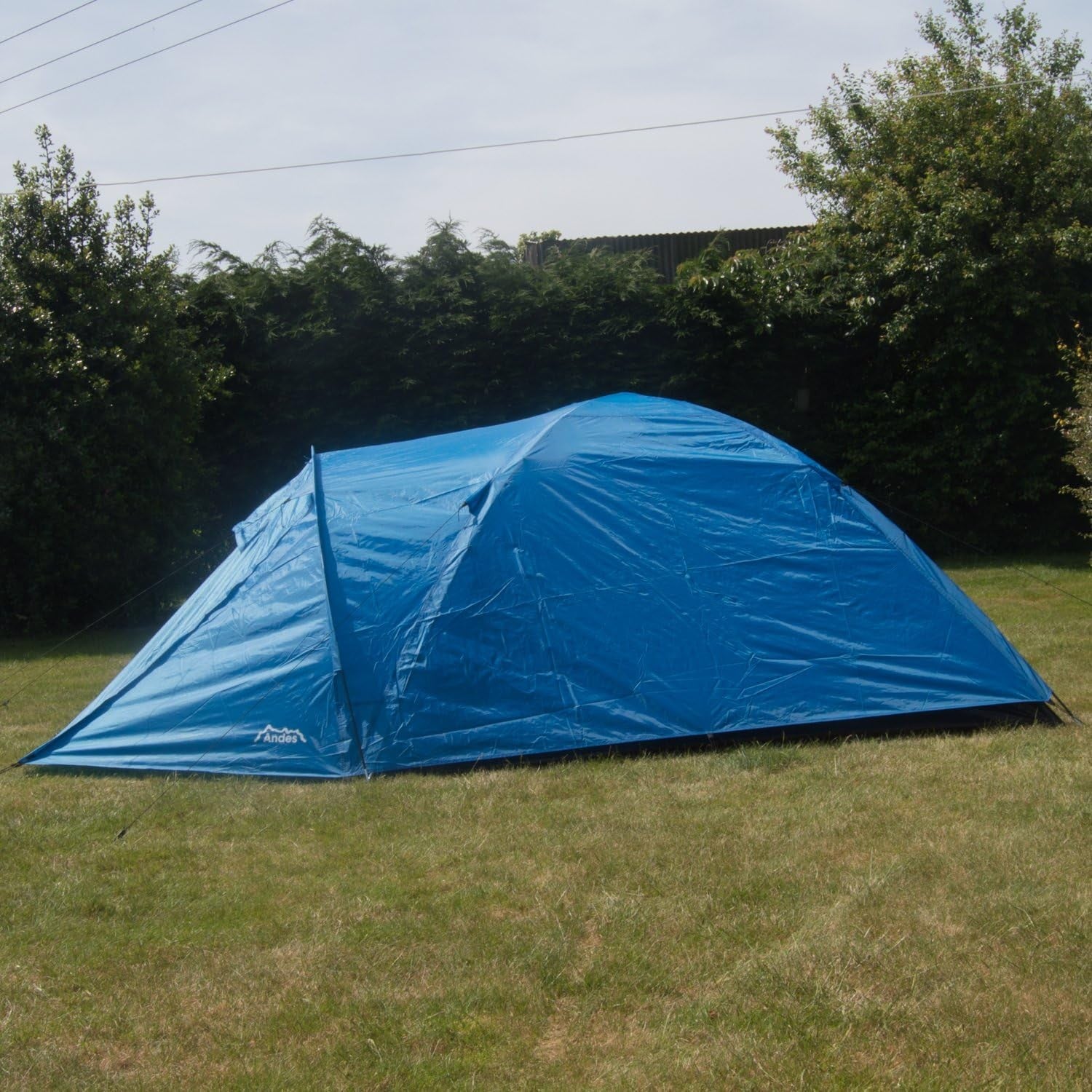 Blue 4-Person Camping Tent – Double Skin Dome Tent Festival Tent