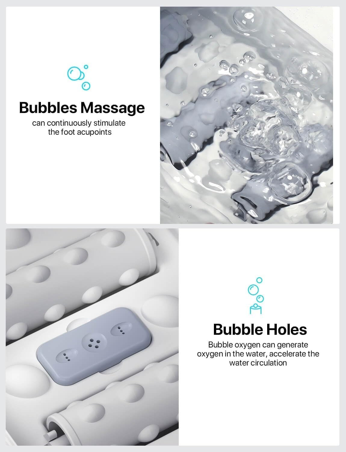 Foot Spa Massager with Heat, Bubbles & Shiatsu Rollers Pedicure Tub