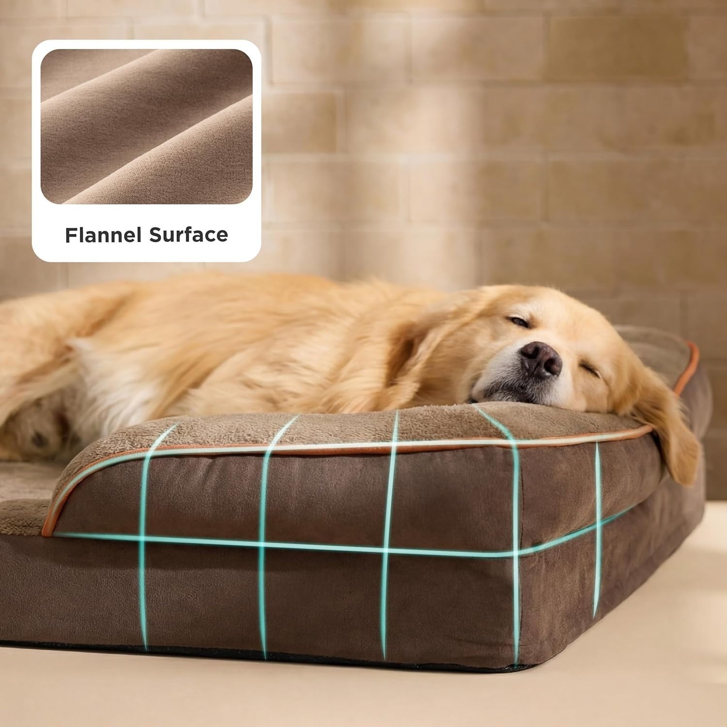 Extra Large Orthopedic Dog Sofa Bed Waterproof Washable 122x89x20cm