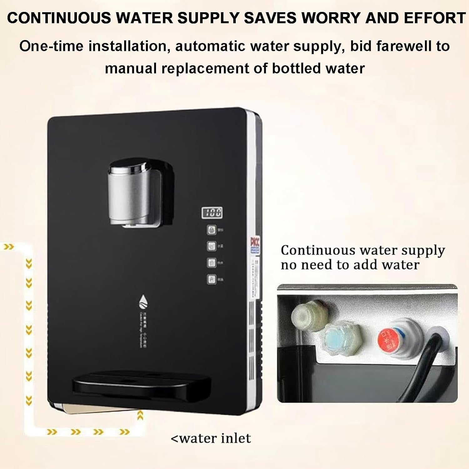 Wall Mounted Instant Hot Water Dispenser 2200W 3s Heat Child Lock